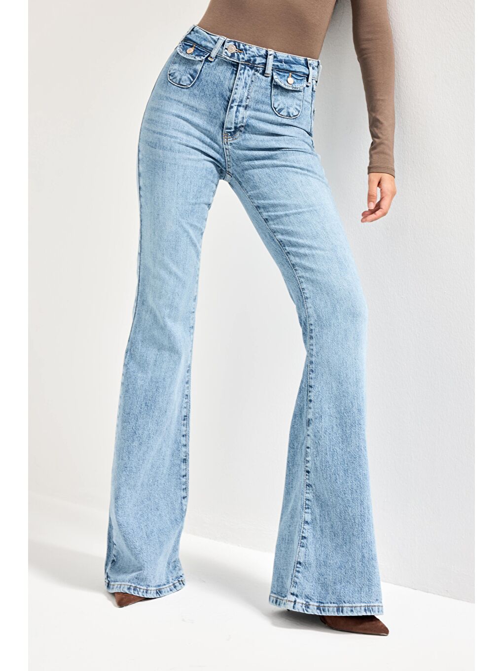 Mavi Kadın Ice Jean Rengi 4s6-3 Flare Fit Viskon Elastan Kumaş Denim Jean