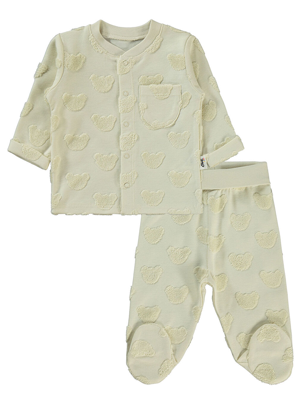 Bej Baby Erkek Bebek Pijama Takımı 1-6 Ay Taş Rengi