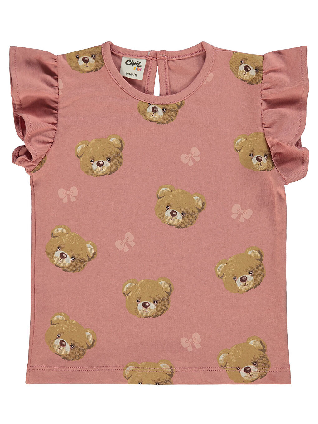 Pembe Baby Kız Bebek 3'lü Tişört Set 6-18 Ay Somon-3