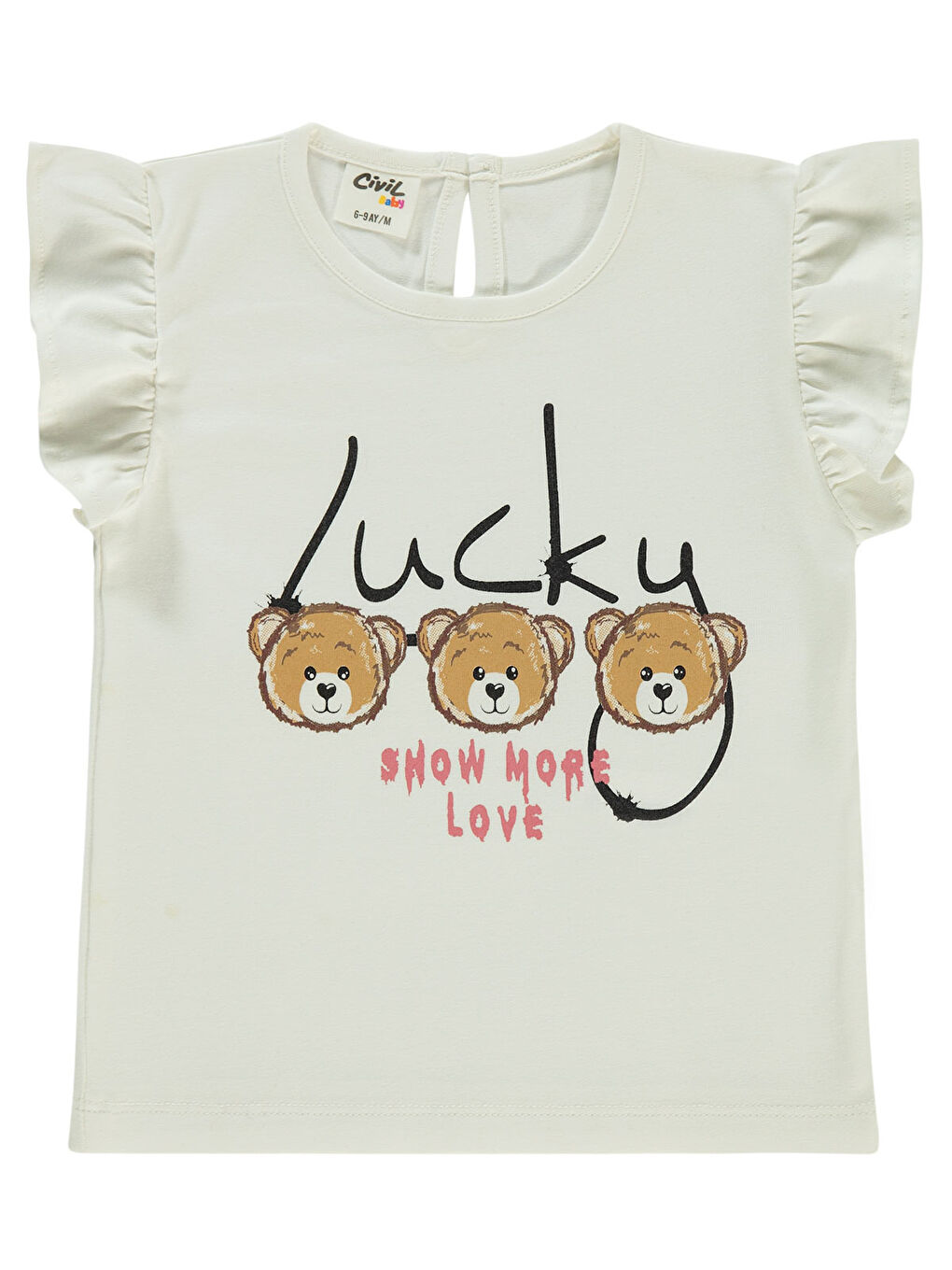 Pembe Baby Kız Bebek 3'lü Tişört Set 6-18 Ay Somon-4