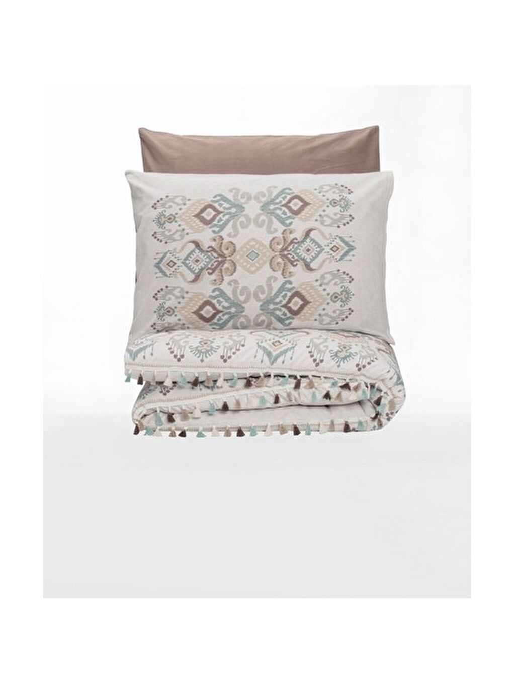 Karışık Pamuk Box Candy Serisi Tek Kişilik Nevresim Takımı Asilo Kahve-3