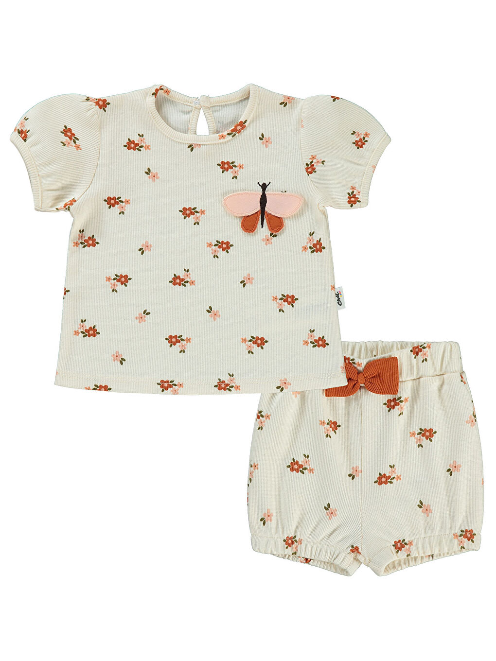 Bej Baby Kız Bebek Şortlu Takım 6-18 Ay FilDişi