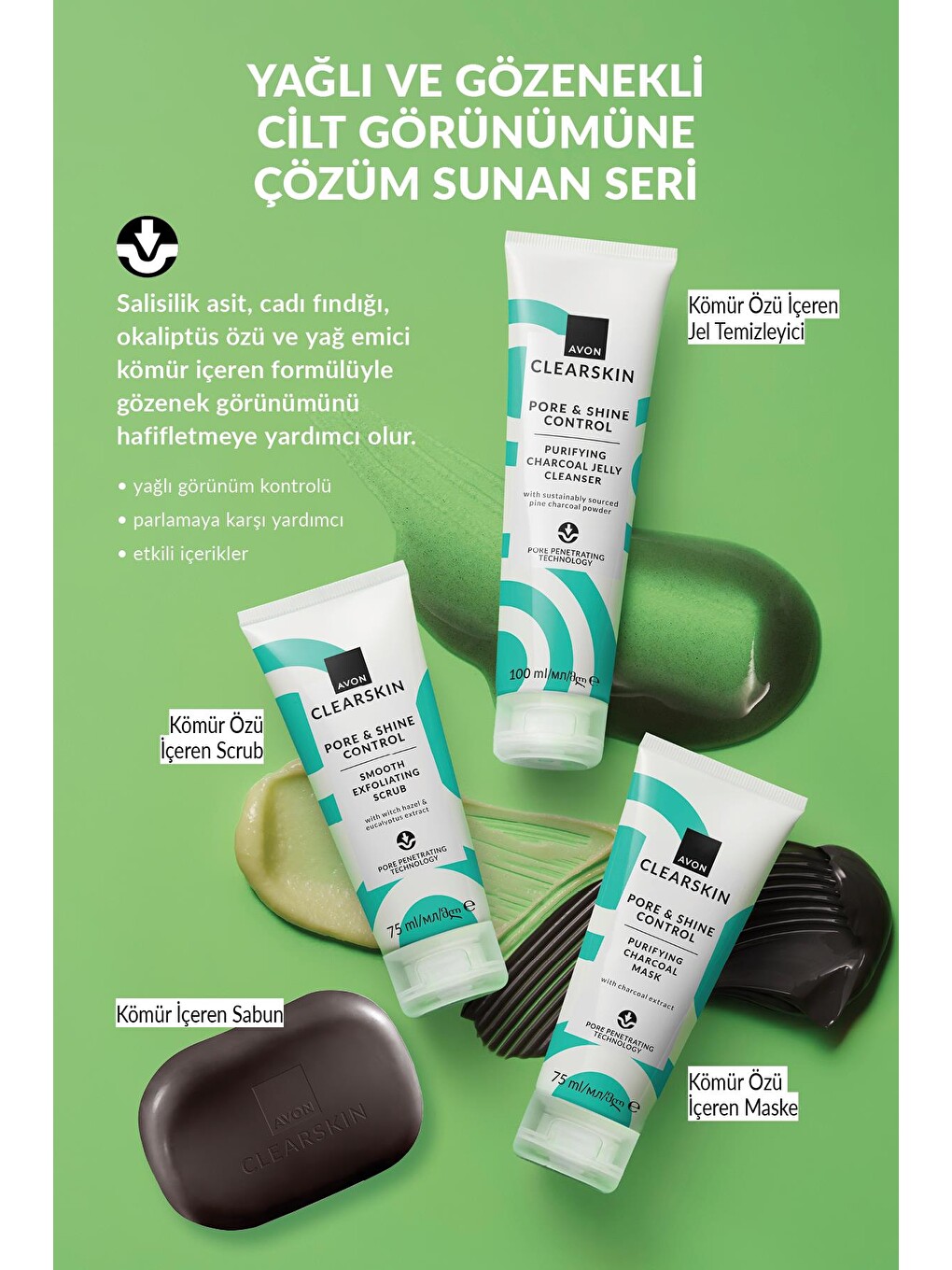 Clearskin Pore Shine Gözenek ve Parlaklık Kontrolü için Jel Temizleyici 100 Ml.-2