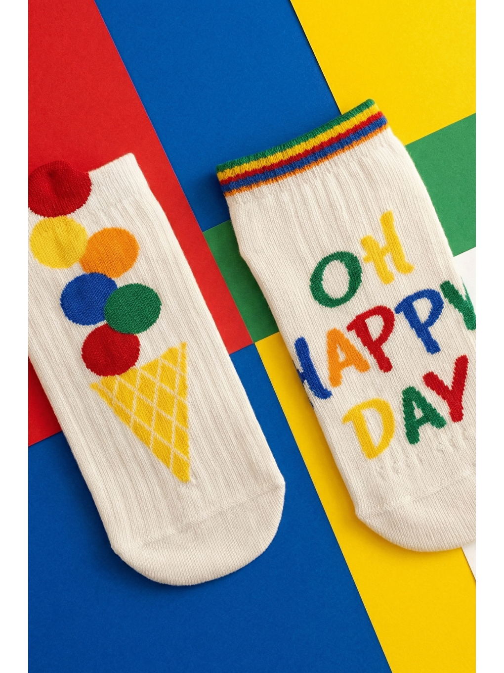 Karışık Çocuk Happy Day 2'Li Step Çorap-2