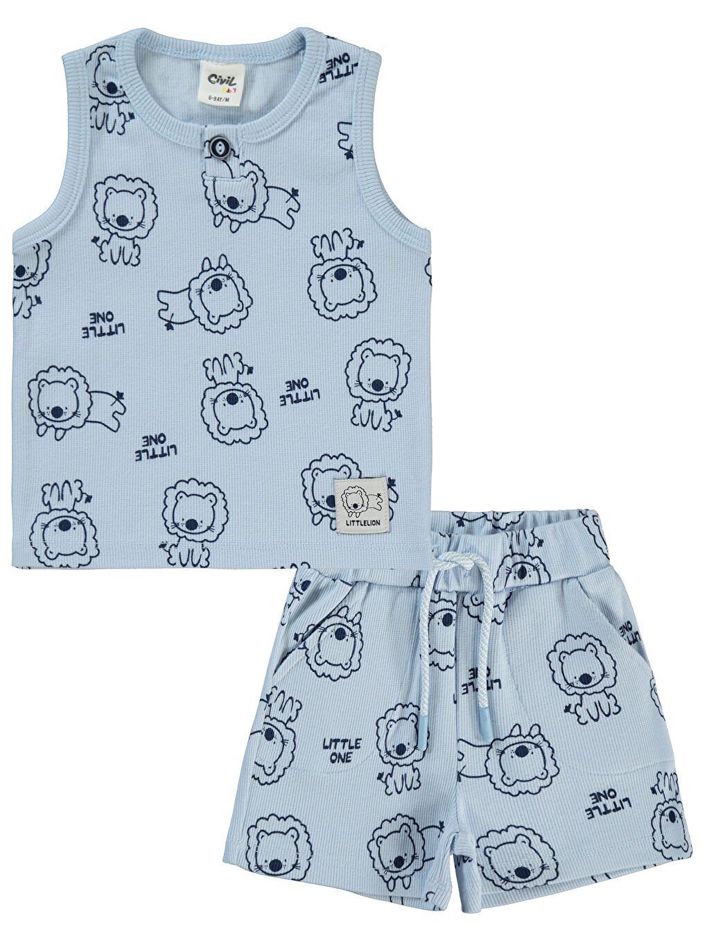 Baby Erkek Bebek Şortlu Takım 6-18 Ay Açık Mavi