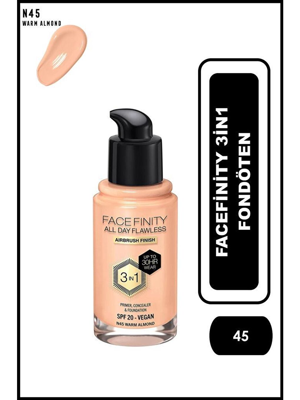 Max Factor Facefınıty 3In1 Fdt No:45 Warm Almond