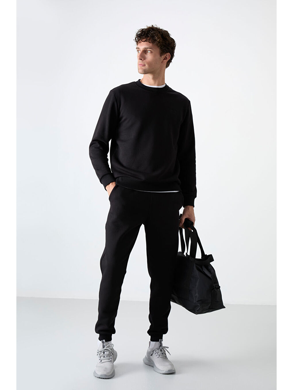 Andy Siyah Rahat Kalıp Şardonlu Jogger Erkek Eşofman Takım - 85190