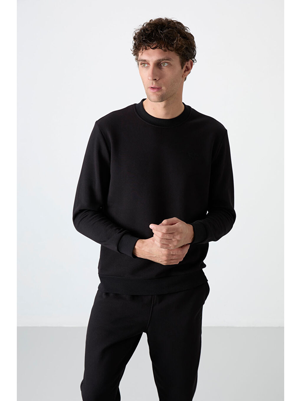 Andy Siyah Rahat Kalıp Şardonlu Jogger Erkek Eşofman Takım - 85190-1