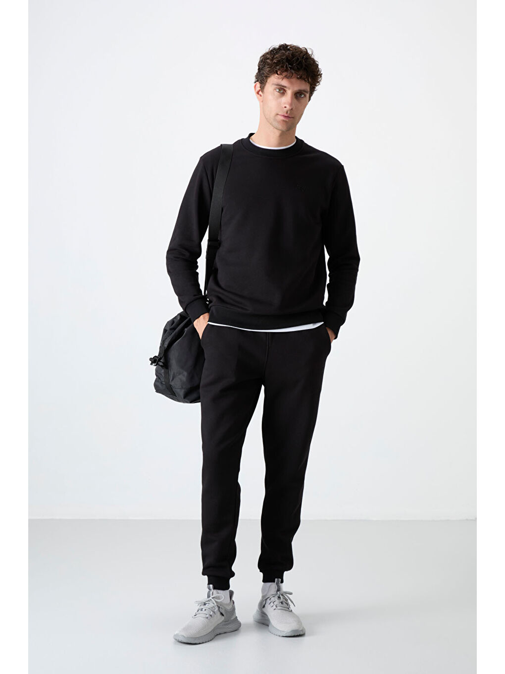 Andy Siyah Rahat Kalıp Şardonlu Jogger Erkek Eşofman Takım - 85190-3