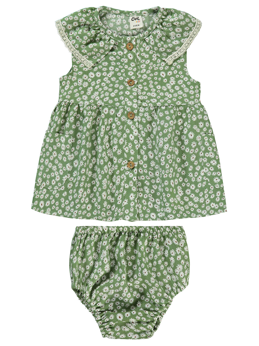Baby Kız Bebek Elbise 6-18 Ay Çağla Yeşili