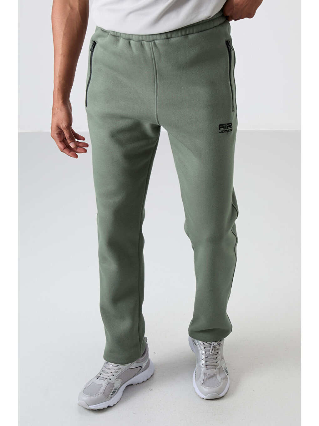 Yeşil Carlo Çağla Fermuar Cepli Şardonlu Erkek Eşofman Alt - 84942-2