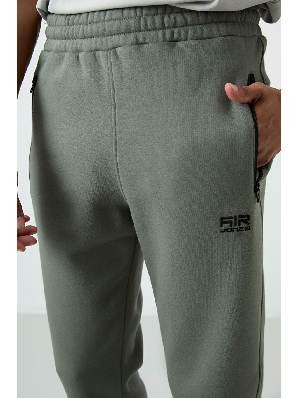 Yeşil Carlo Çağla Fermuar Cepli Şardonlu Erkek Eşofman Alt - 84942-3