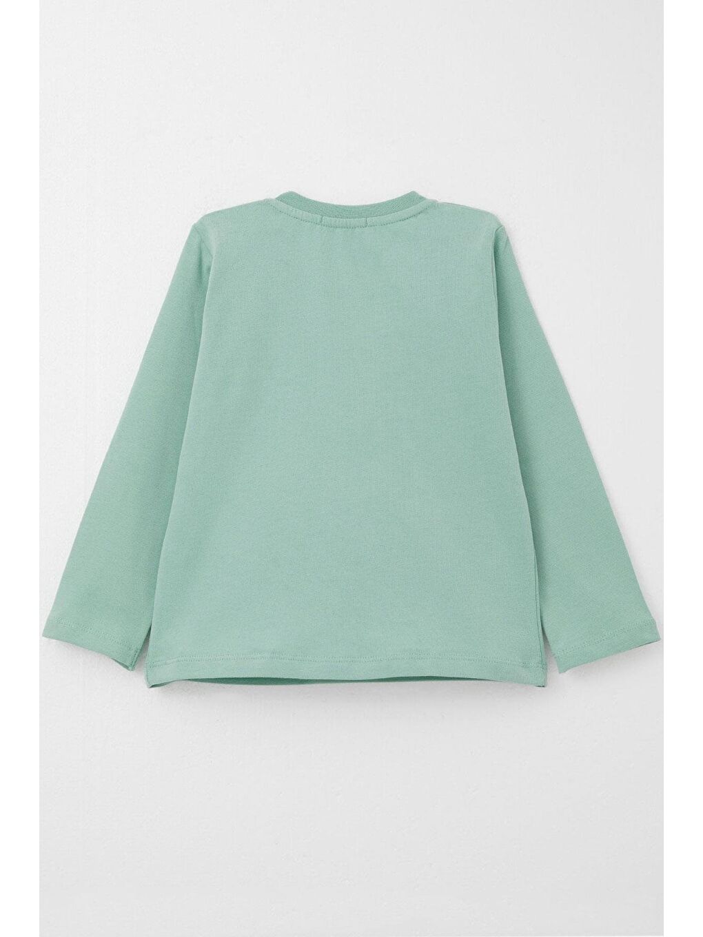 Turkuaz Erkek Bebek Uzun Kollu Tişört Patron Ayıcık Nakışlı Su Yeşili (9 Ay-3 Yaş)-4