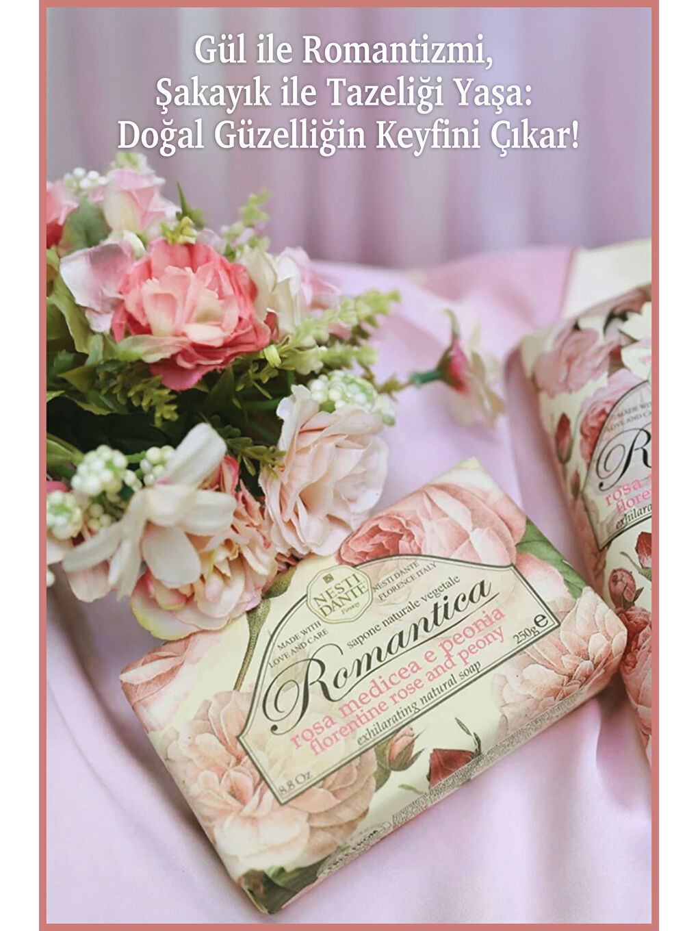 Romantica Florentine Rose &peony Katı Sabun 250gr | Nemlendirici | Gül Ve Şakayık Özü-4