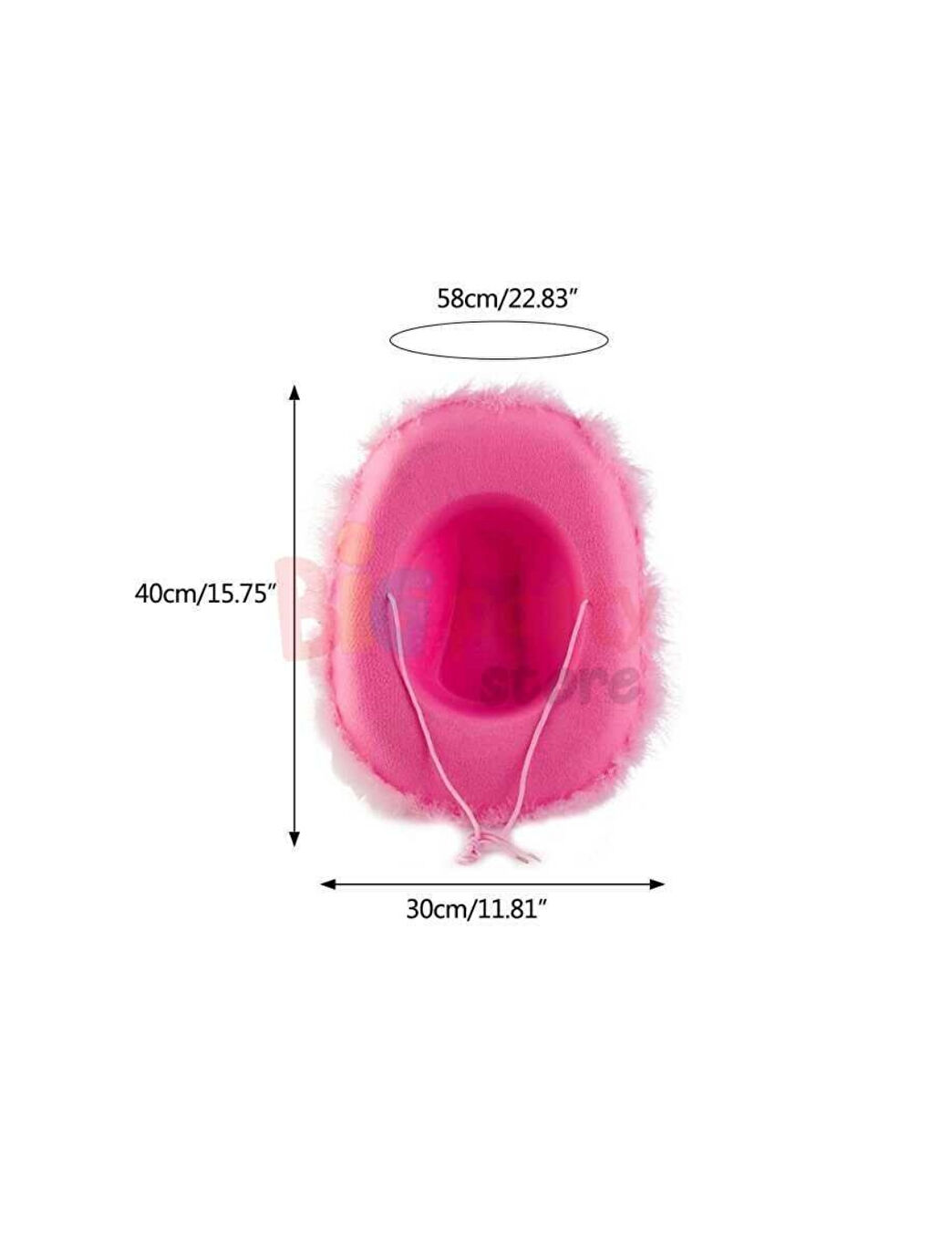 Pembe Tüylü Kız Çocuk Kovboy Şapkası-3