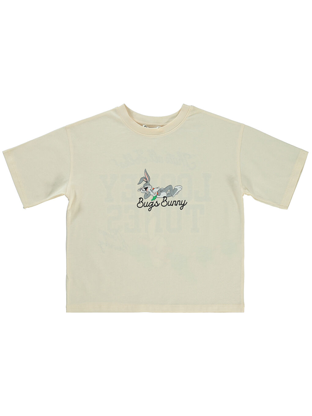 Bej Bugs Bunny Kız Çocuk Tişört 6-9 Yaş FilDişi-2