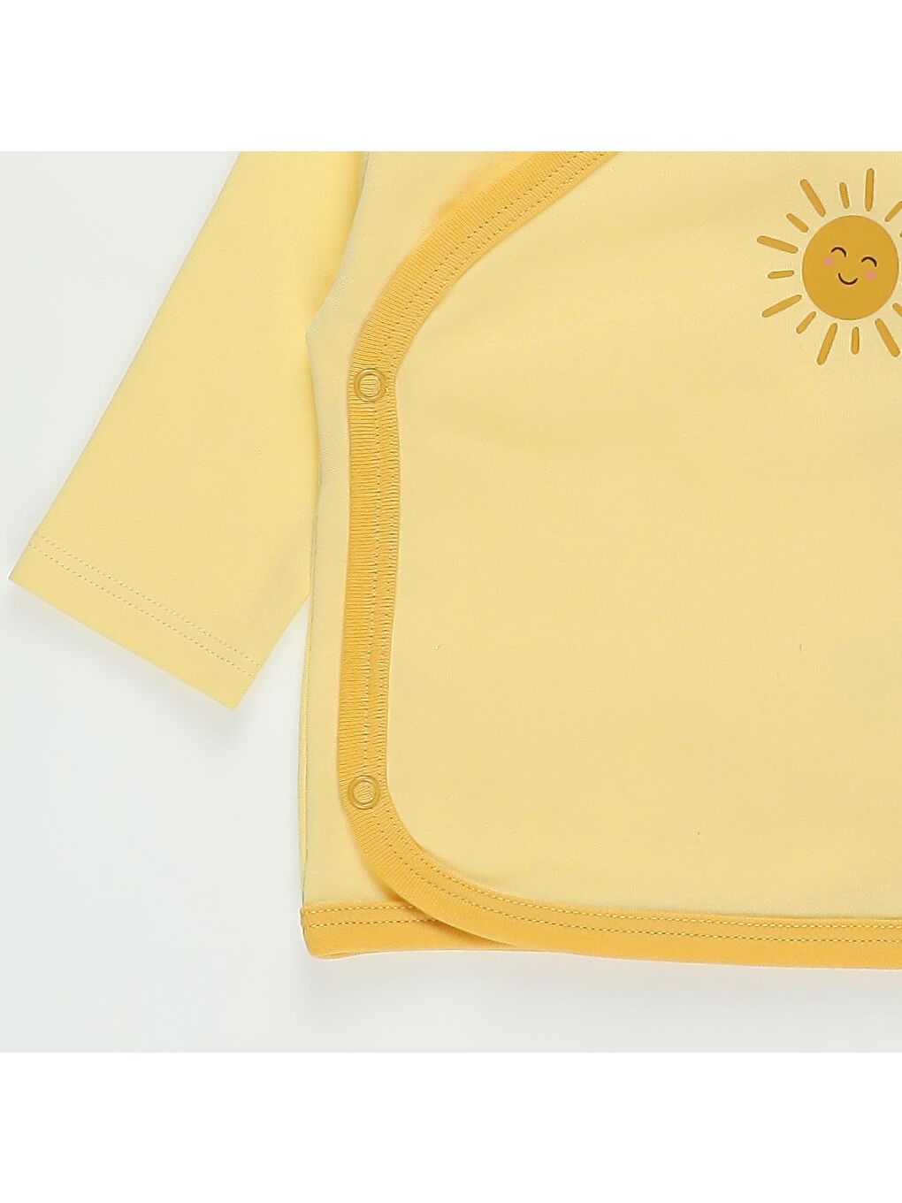 Sarı Unisex Bebek Uzun Kollu Beşli Hastane Çıkış Seti