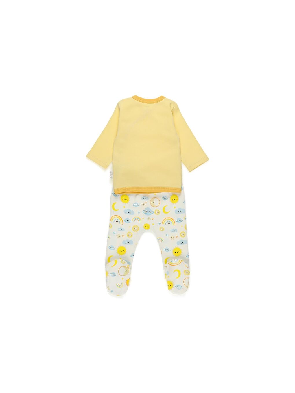 Sarı Unisex Bebek Uzun Kollu Beşli Hastane Çıkış Seti-3