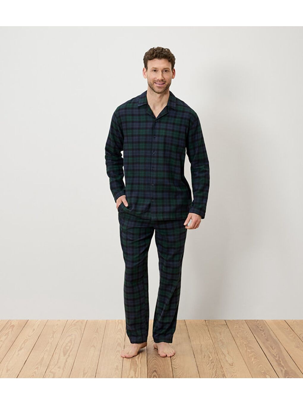 Mavi Erkek Flanel Pijama Takımı