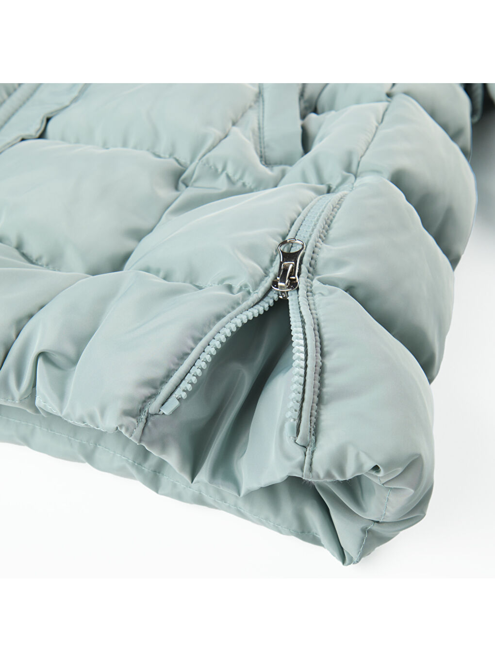 Yeşil Kız Çocuk Kapüşonlu Uzun Kaban-4