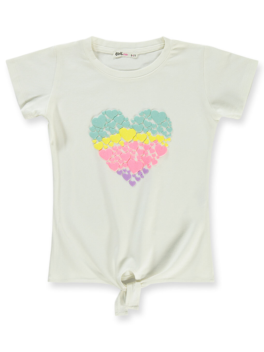 Girls Kız Çocuk Tişört 6-9 Yaş Ekru