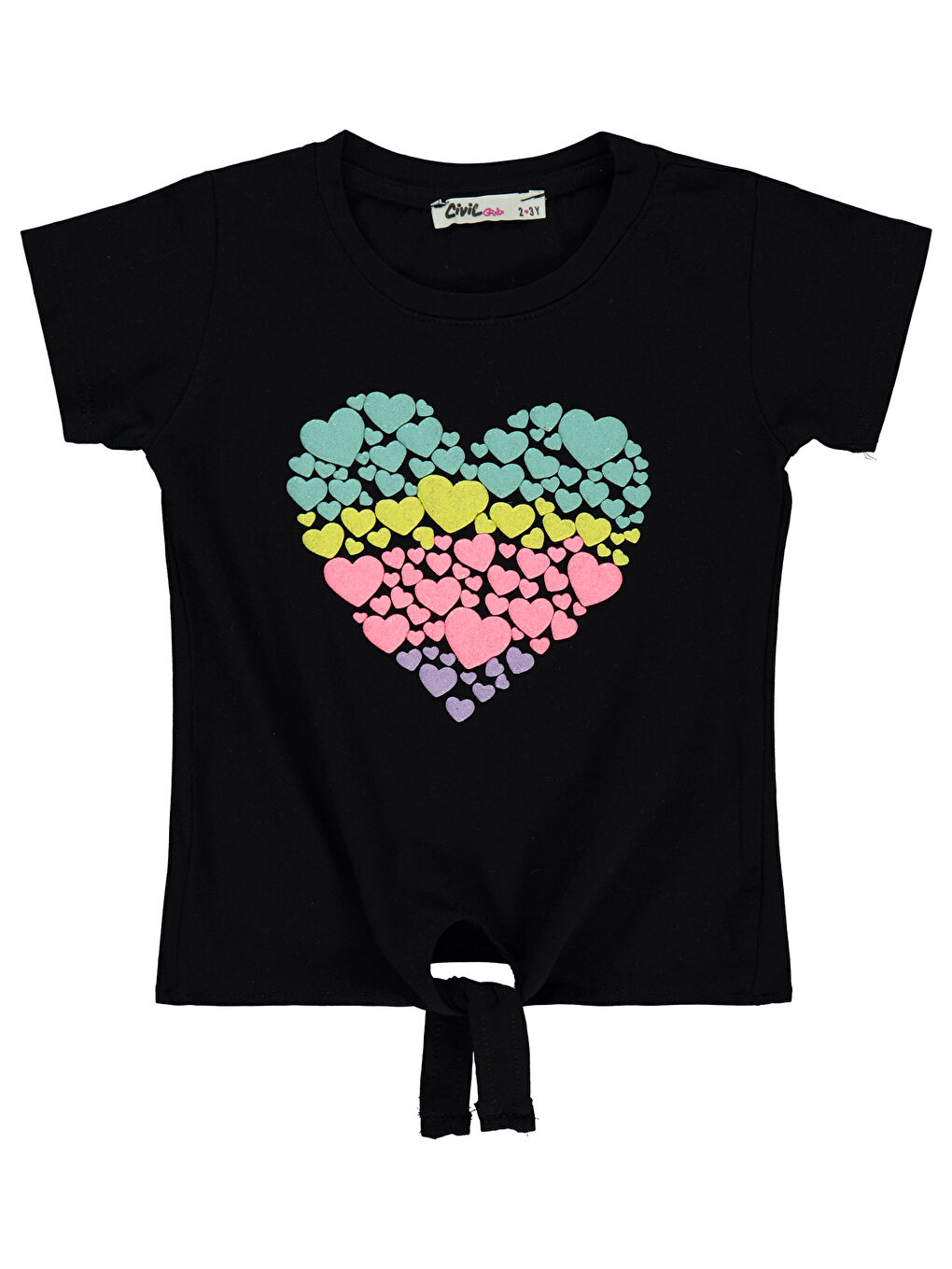 Girls Kız Çocuk Tişört 2-5 Yaş Siyah