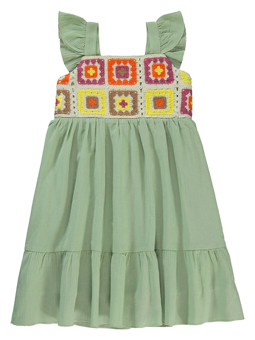 Girls Kız Çocuk Elbise 6-9 Yaş Çağla Yeşili