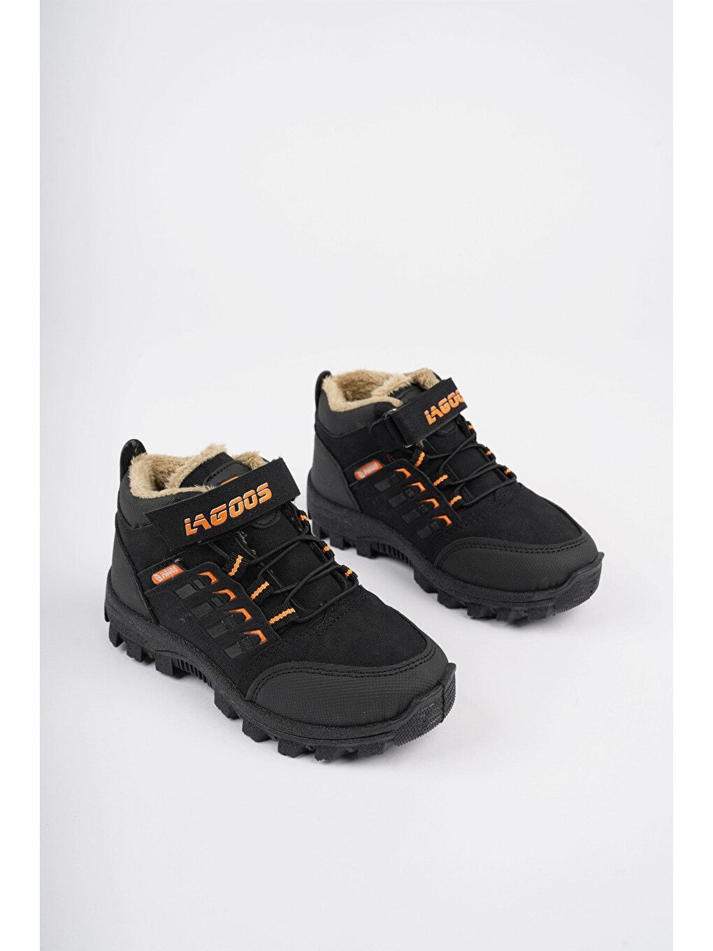 Muggo Siyah BOB Bağcıklı Cırtlı İçi Kürklü Çocuk Outdoor Kışlık Bot - 3