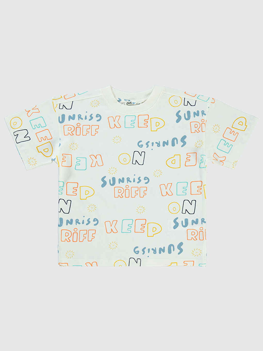 Ekru Boys Erkek Çocuk Oversize Tişört 6-9 Yaş Krem