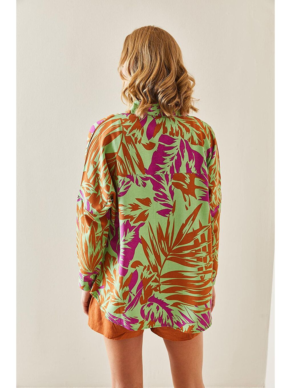 Yeşil Polo Yaka Desenli Gömlek 3YXK2-47496-08-4