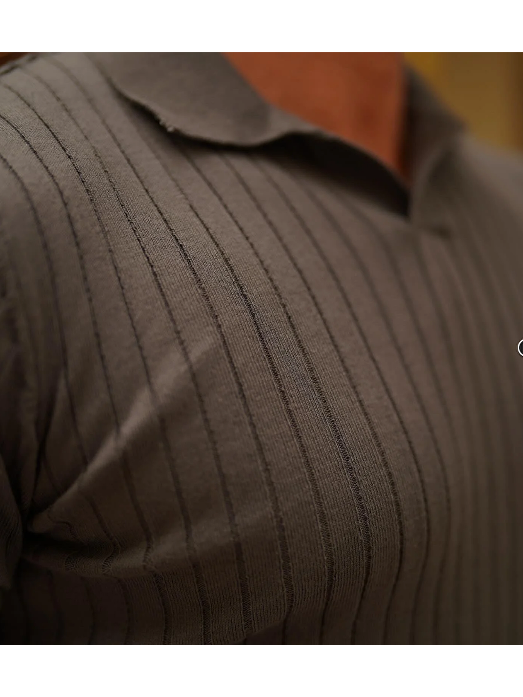 Antrasit Fitilli Polo Yaka Triko Erkek Tişört-1