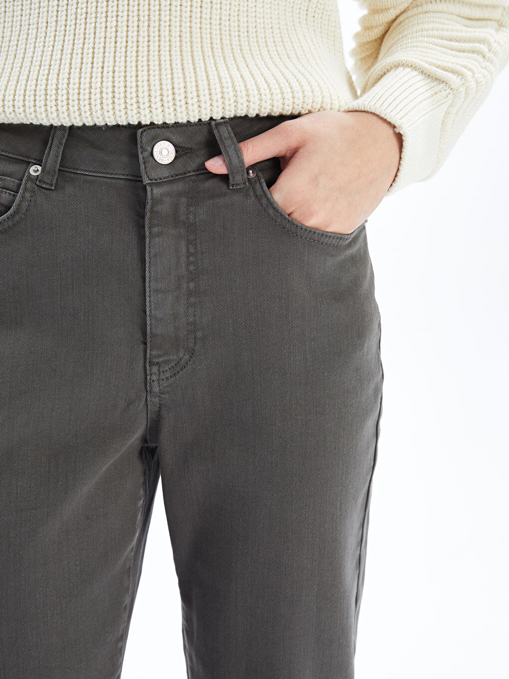 Antrasit Detroit   Normal Bel Regular Fit Denim Pantolon   Siyah Renk-2