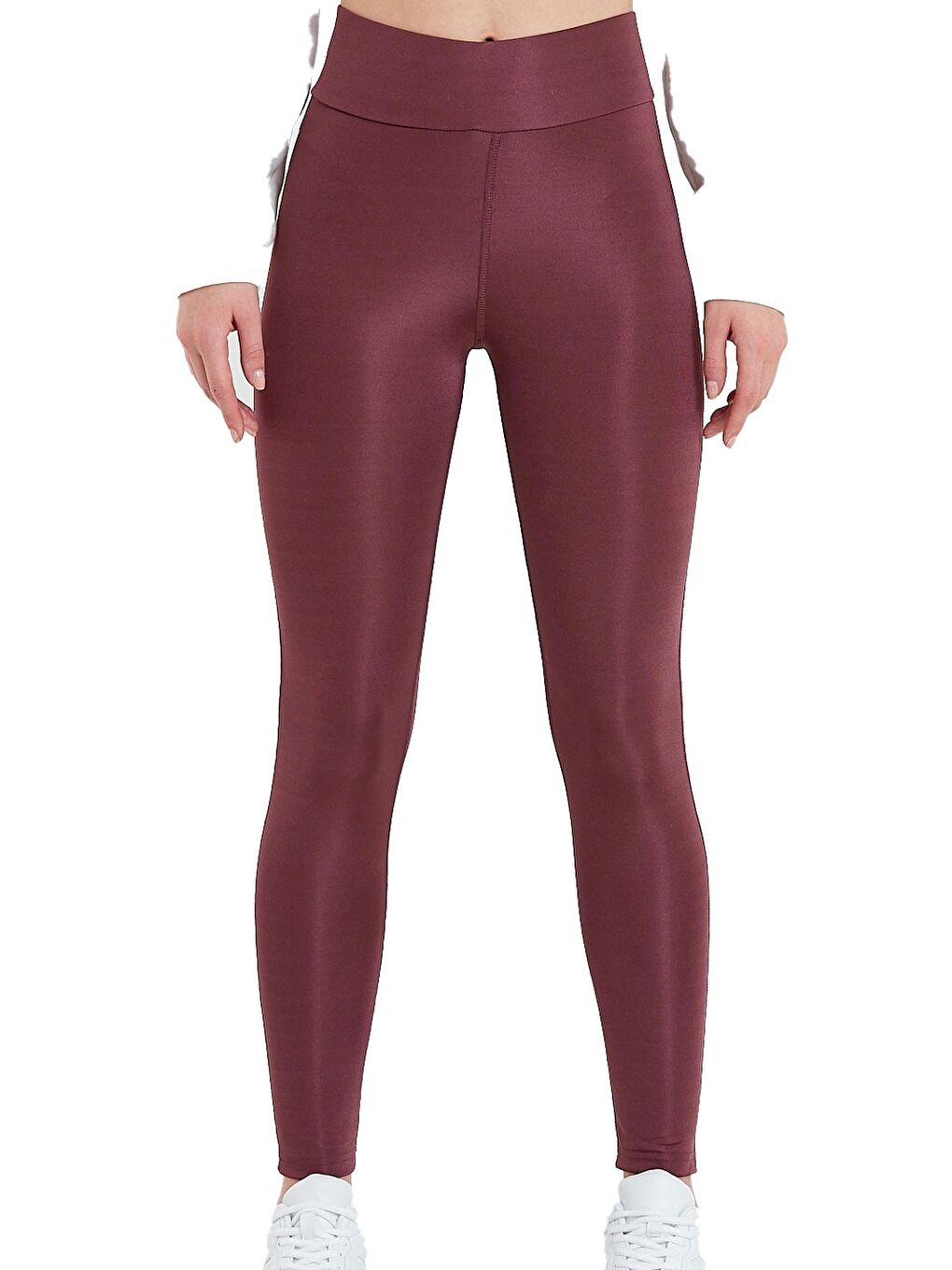 Mürdüm Yüksek Bel Kadın Tayt