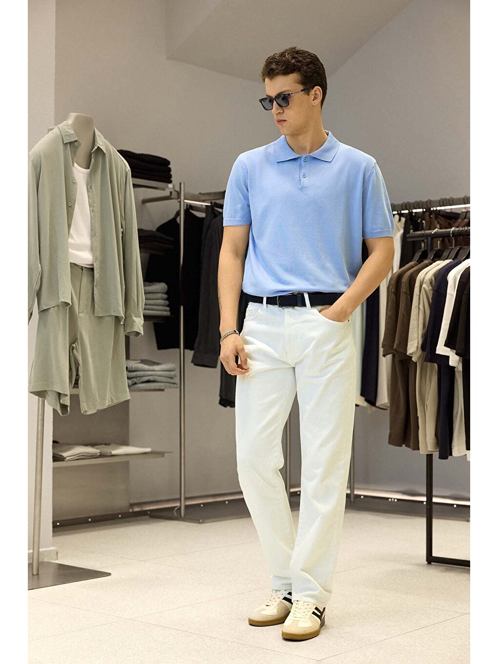 Erkek Boyfriend %100 Pamuk Jean Pantolon Beyaz-4