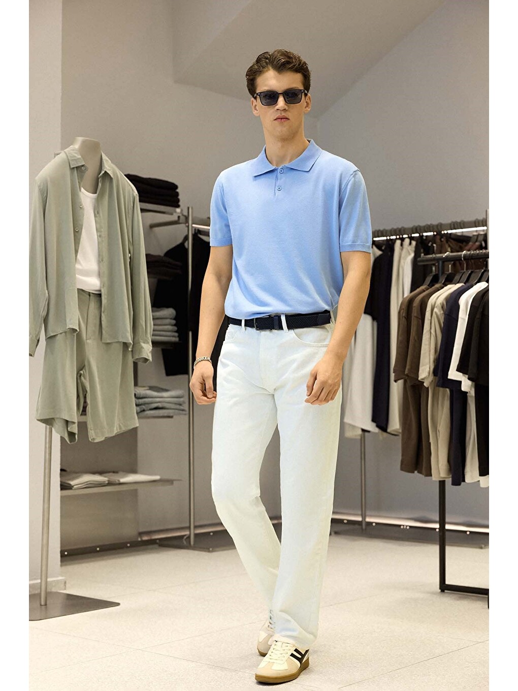 Erkek Boyfriend %100 Pamuk Jean Pantolon Beyaz-5