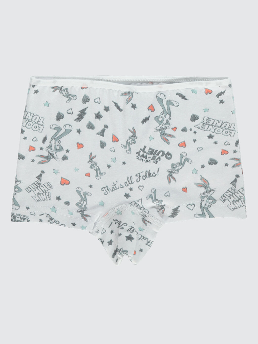 Bugs Bunny Kız Çocuk 2'li Boxer Set 2-10 Yaş Beyaz-1