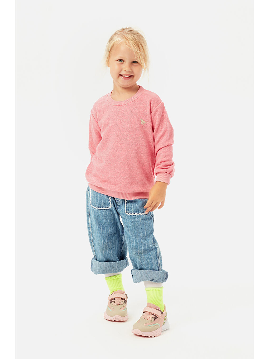 Pembe Surf Hafif Kız Okul Öncesi Pudra Spor Ayakkabı-4