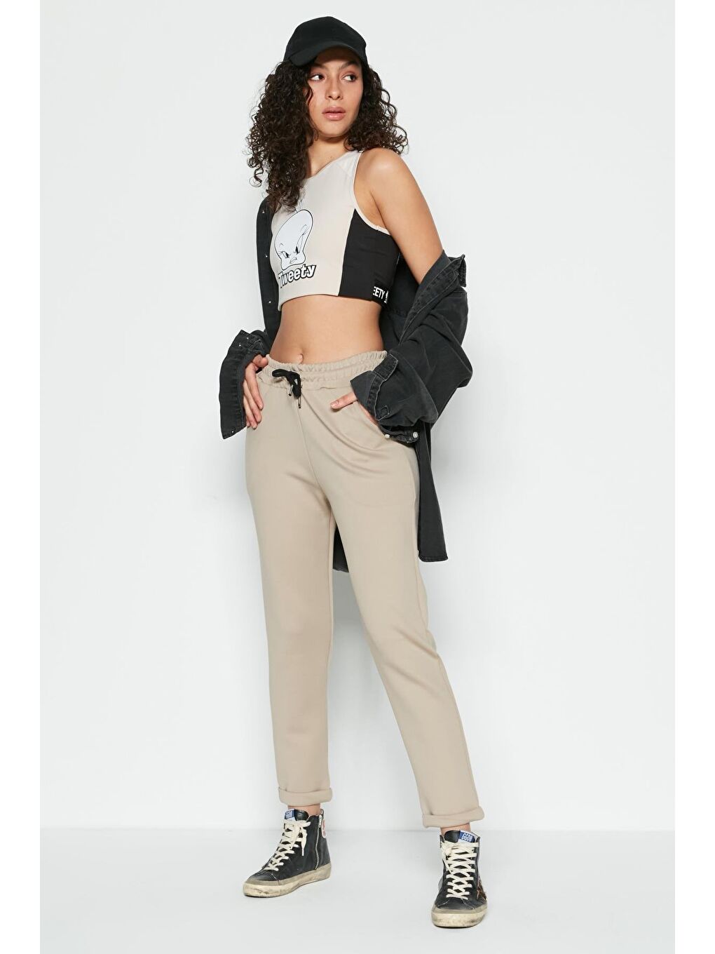 Bej Double Paça Eşofman Altı 807 Taş-3