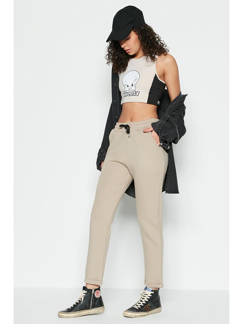 Bej Double Paça Eşofman Altı 807 Taş-4