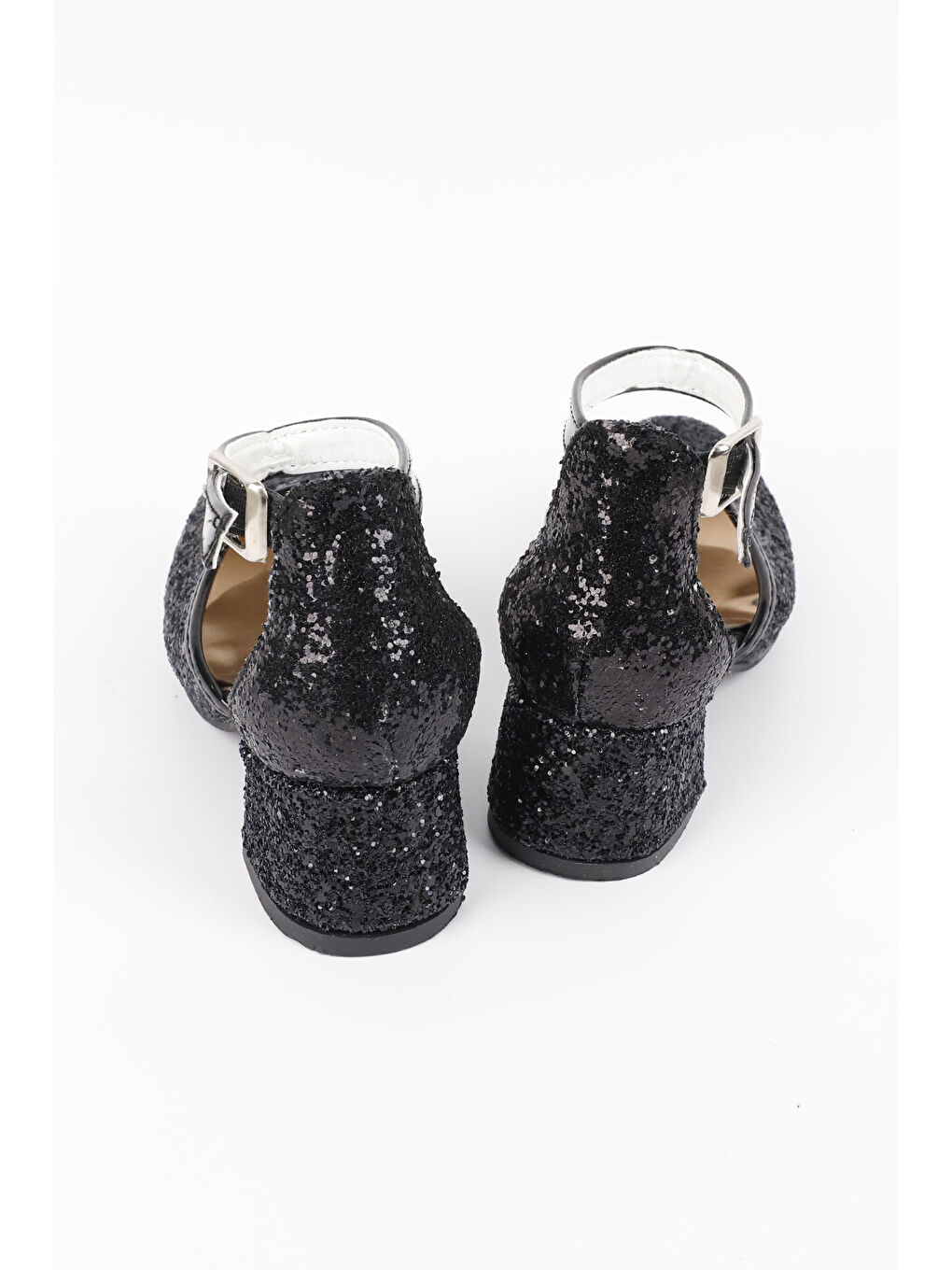 Siyah Simli Topuklu Kız Çocuk Ayakkabı-2