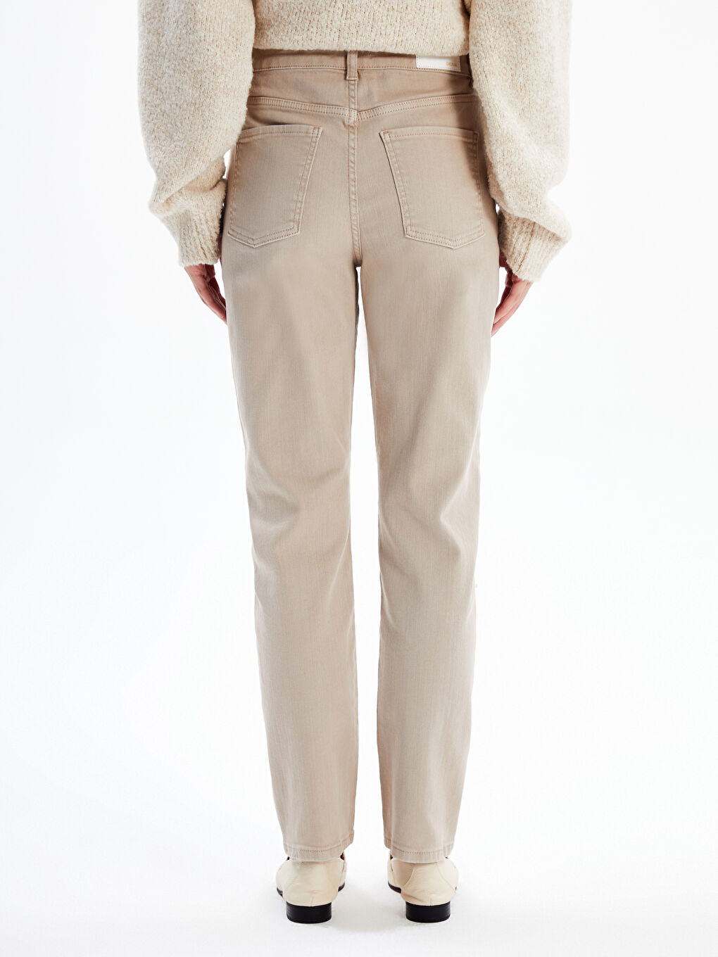 Detroit   Normal Bel Regular Fit Denim Pantolon   Bej Renk-3