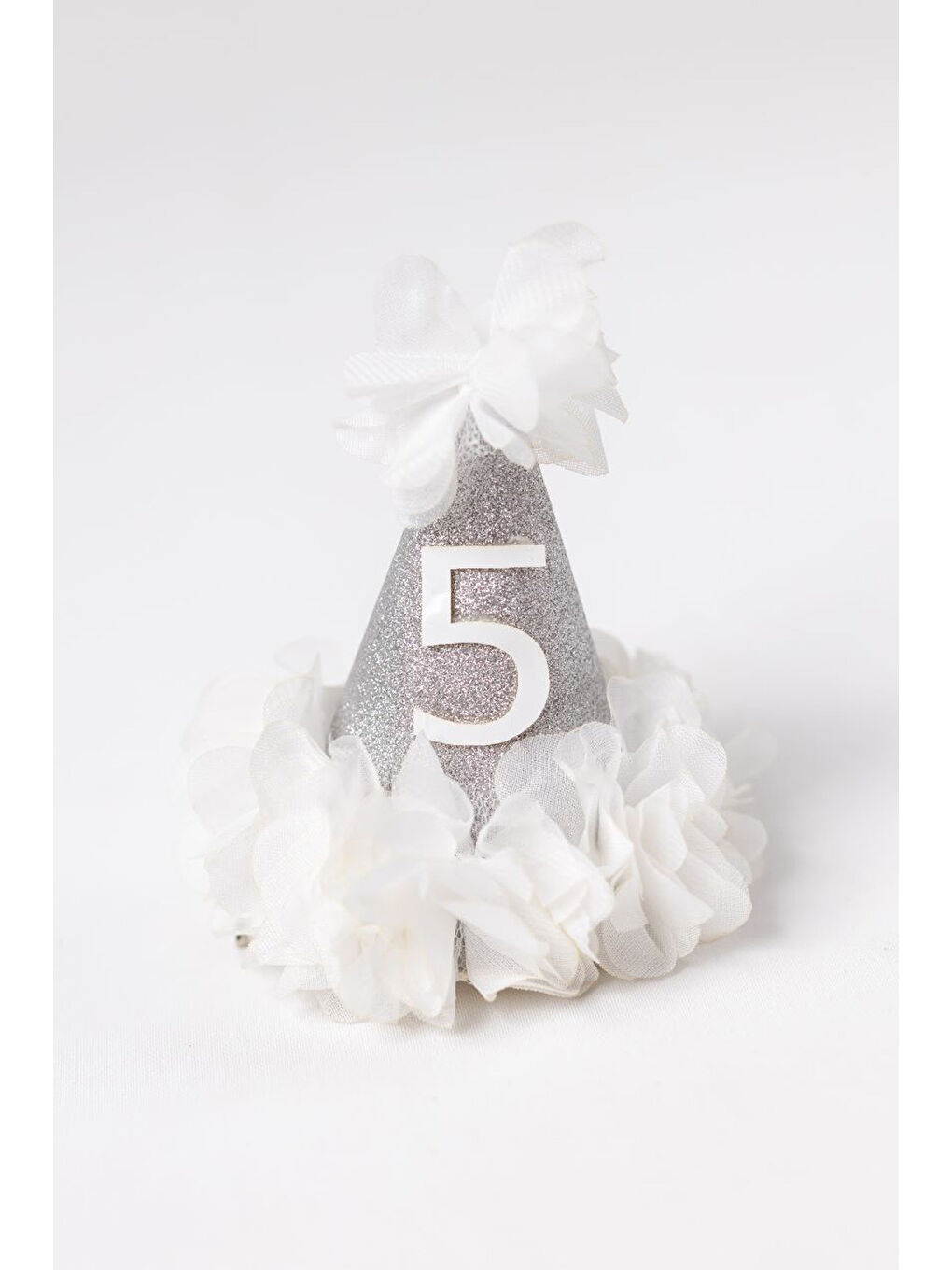 Gri Gümüş 5 Yaş Huni Doğum Günü Klips Toka