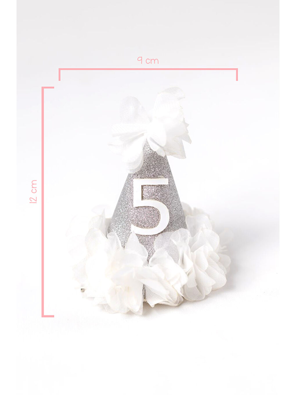 Gri Gümüş 5 Yaş Huni Doğum Günü Klips Toka-2