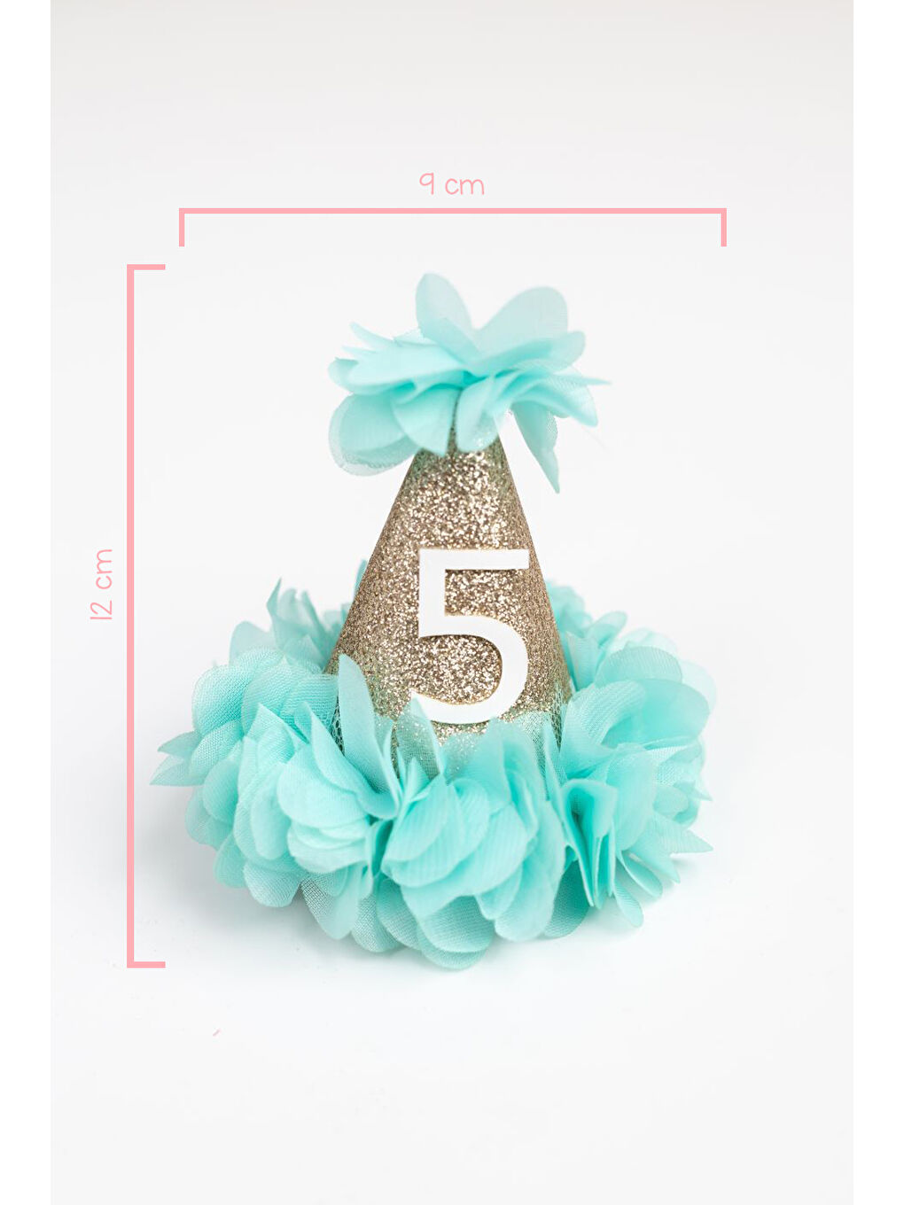 Yeşil Mint 5 Yaş Huni Doğum Günü Klips Toka-1