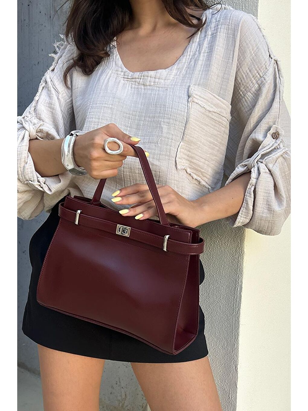 Blaze El Ve Çapraz Çanta Bordo-1