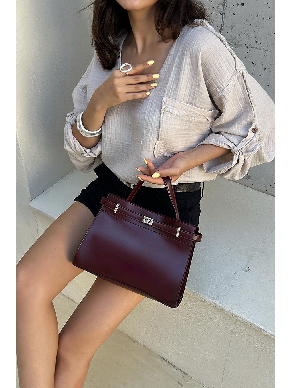 Blaze El Ve Çapraz Çanta Bordo-2