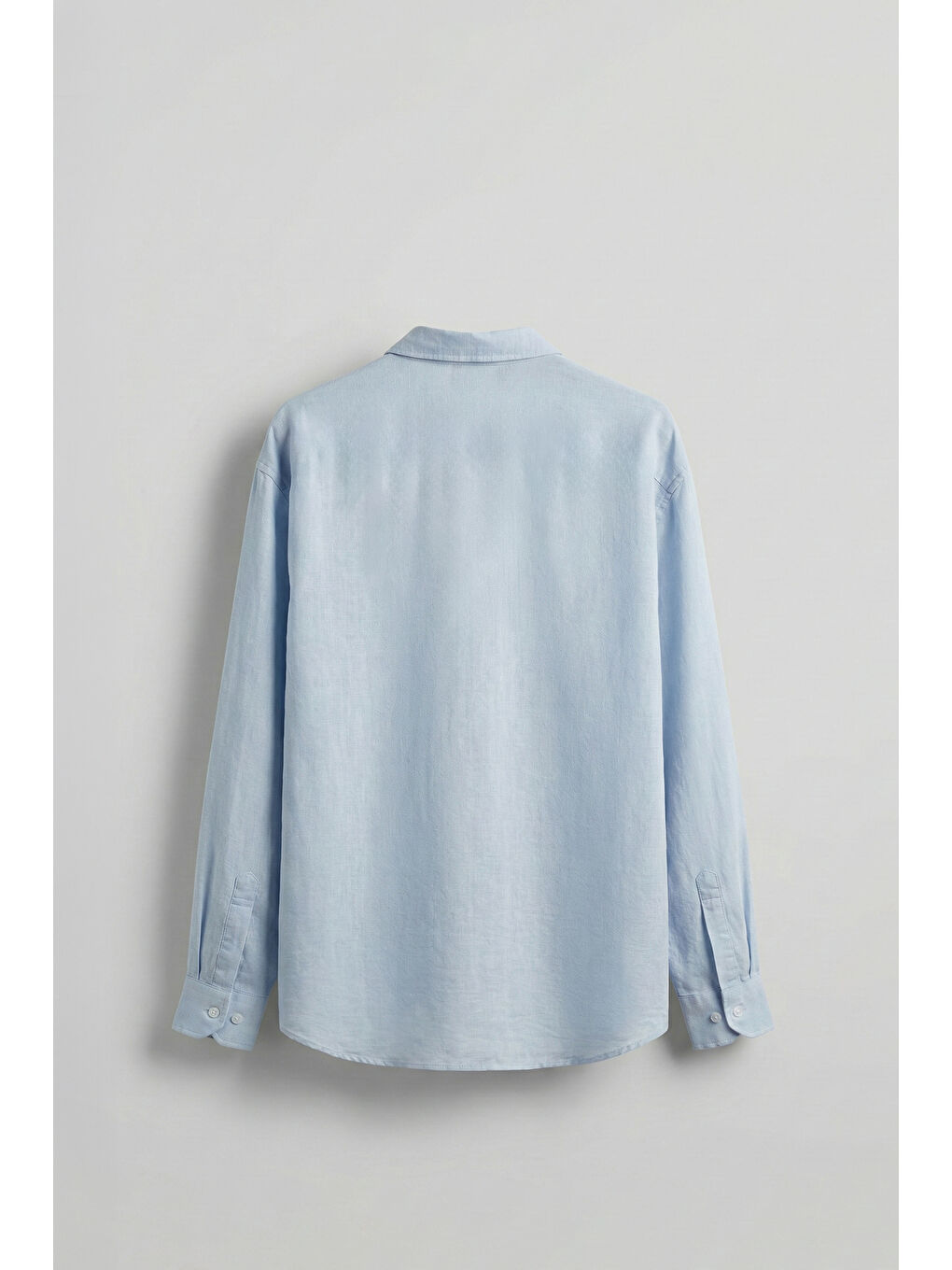 Erkek Oversize Basic Rahat Gömlek Açık Mavi-1