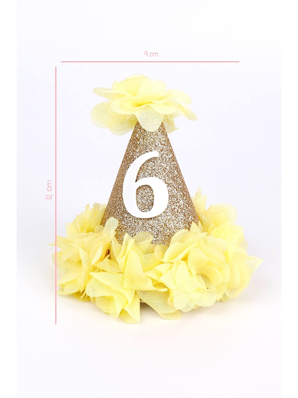 Sarı 6 Yaş Huni Doğum Günü Klips Toka-2