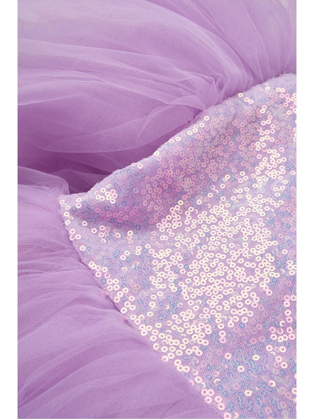 Lila Önü Pullu Kız Çocuk Tül Elbise - Halsey-5