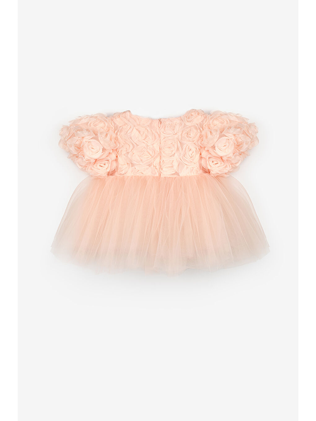 Pembe Somon Gül Detaylı Kız Bebek Elbise - Nelia-2